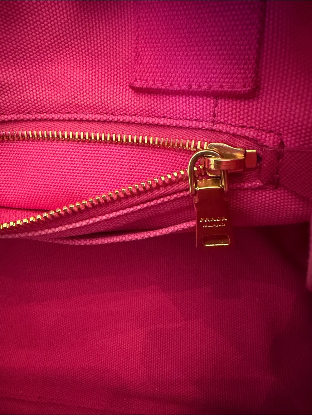 Prada Hot Pink Canvas Logo Tote - Picture 11 of 12
